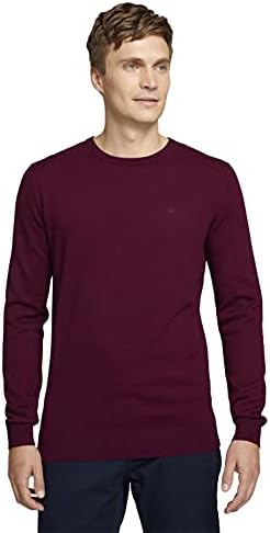 TOM TAILOR Męskie Sweter z dzianiny Basic Crewneck