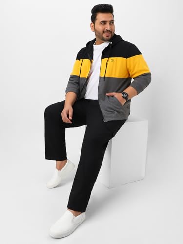 Image of Urbano Plus Men's Cotton Zippered Hooded Casual Winterwear Sweatshirt