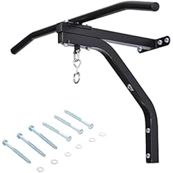 Maquina Para Sacar Abdomen HOMCOM 2 en 1 Barra de Dominadas para Pared de Acero Soporte de Saco de Boxeo para Entrenamiento en Hogar Oficina Gimnasio Carga Máx. 130 kg 93x47x51 cm Negro