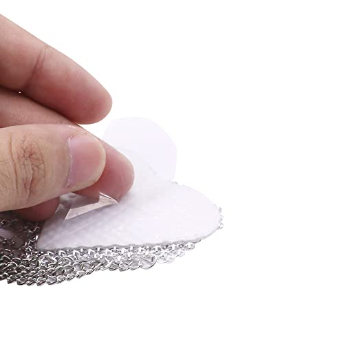 Image of ZGMYC Sparkly Rhinestones Metal Chain Nipple Cover with Tassel, Reusable Adhesive Pasties Sexy Bra Body Chain