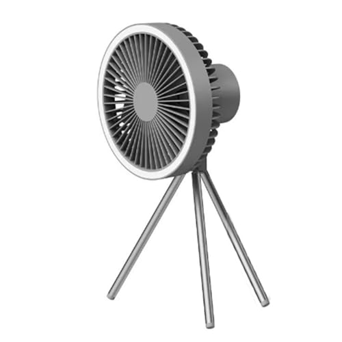 worien Ventilador de Camping con Luz LED Portátil 3 en 1, Recargable por USB, Colgante y de Pie, Gran Potencia Eólica