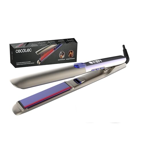 Cecotec Plancha de Pelo - Infrarrojos y Placas Vibratorias - Lisse i-Twerk Pro Elite. Revestimiento Cerámica y Turmalina, Tecnología Iónica, Temperatura 160º-260ºC, Calentamiento Rápido, Pantalla