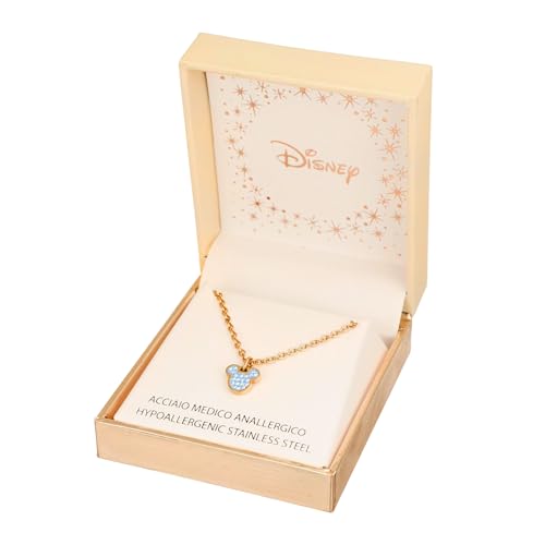 Collar Mickey Mouse de acero médico y circonitas celestes gargantilla para mujer 2