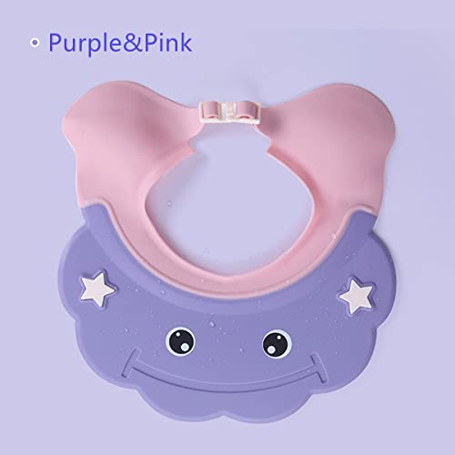 Image of 2 Pieces Baby Shower Cap Shield Toddler Bathing Hat Adjustable Shower Visor Cap Infants Bath Ears Head Protection Safe Shampoo Shower Cap Guard Soft Washing Hair Shield Hat for Kids Boys Girls 6M-6Y