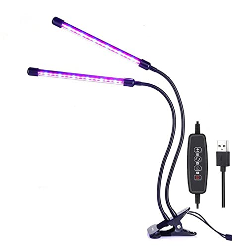 NUZAMAS 2-Röhren-Pflanzenlampe LED 60 LEDs 2 Köpfe Wachstumslampe für Pflanzen Dimmbar mit Timer und veränderbaren Farben: Blau, Rot und Blau + Rot NUZAMAS 2-Röhren-Pflanzenlampe LED 60 LEDs 2 Köpfe Wachstumslampe für Pflanzen Dimmbar mit Timer und veränderbaren Farben: Blau, Rot und Blau + Rot