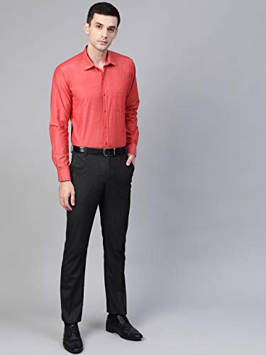Image of MANQ Men's Regular Fit Cotton Formal Shirt, Full Sleeves, Spread Collar, Button-Down, Office, Business & Casual Wear