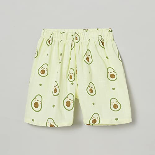 Image of The Boo Boo Club Muslin GOTS Certified Organic Cotton Short for Boys | Multi Colour Combo Pack | Colour Muslin Shorts | Pack of 4 Shorts | Summer Wear | Multi Print | Animal & Fruit Print