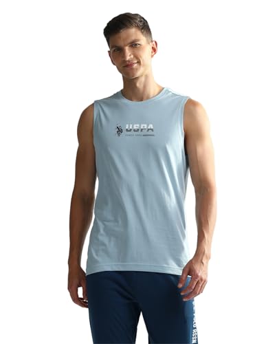 Image of U.S. Polo ASSN. Mens OEV06 Brand Print Comfort Fit Gym Vest