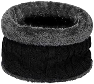 Conjunto de 2 peças de gorro touca masculino de inverno, gorro quente com gorro e cachecol (PRETA)
