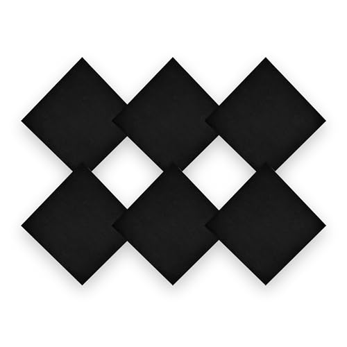 HankieWorld Extra Large Bandanas 27x27 inch Thick Solid Color Cotton Oversized Blank Head Bandannas for Men and Women (Black 6 Pack)