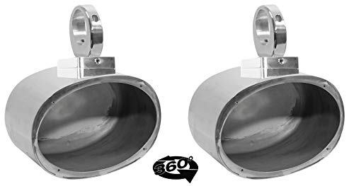 Rockville (2) MAC69S 6x9 360 Degree Swivel Chrome Wakeboard Tower Speaker Pods
