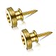 2 Pack Gitarrengurt Fixateur Metall Gitarrengurt Endknopf Gitarrengurts Knöpfe mit Befestigungsschrauben und Gummi Kissen für Klassische Elektrische Akustik Gitarre, Bass