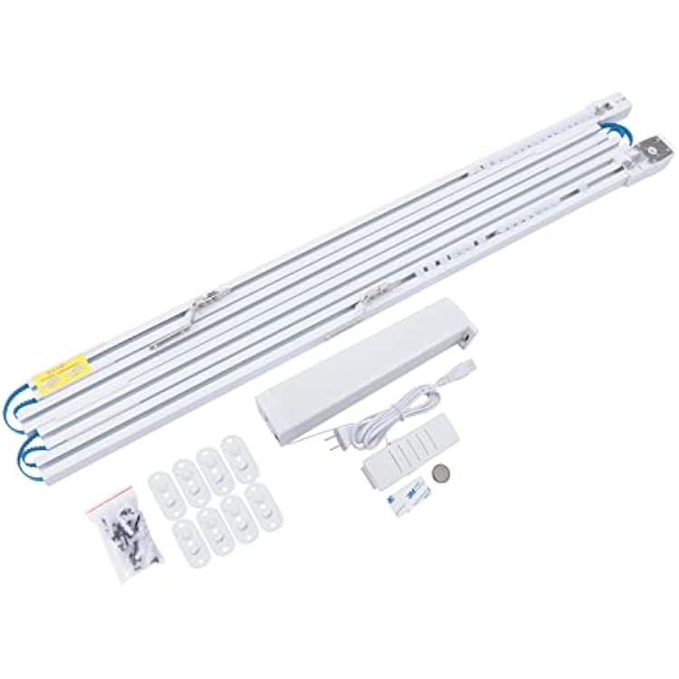 2M-6M Controller Control Smart Motorized Electric Curtain for Straight Windows Curved Windows,with Controller Controler,Ac 110V 60Hz,Size(Folded) 105x12x12cm,Pc and Abs Material (4M)