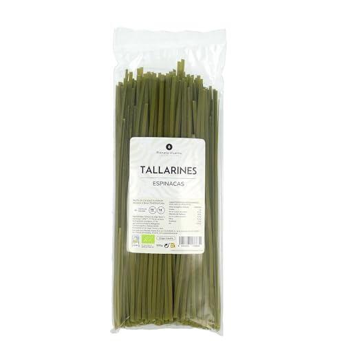 PLANETA HUERTO | Tallarines de Espinacas Ecológicos 500 g – Pasta BIO de Sémola de Trigo Duro y Verduras Deshidratadas, Fuente de Fibra y Proteínas, Ideal para Cocina Saludable y Gourmet