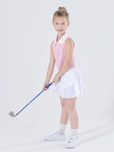 Bezioner Girls Polo Shirts Sleeveless Tennis T-Shirts Collared Golf Shirt Athletic Tank Tops for Gym Workout Running3