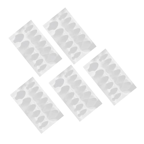 HAPINARY 5 hojas Pegatinas para Uñas de Silicona Transparente Molde DIY para Manicura Francesa Herramienta Diseño Uñas Gel Semipermanente Moldes Postizas