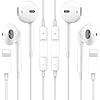 2 Pack Wired Earbuds Headphones for iPhone, Hi-Res Extra Bass Earphones, HiFi-Audio Stereo Noise Isolating with Mic+Volume Control Compatible with iPhone 14 Pro Max/13/12 Mini/SE/11/X/XS/XR/8/7 Plus
