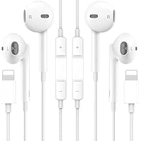 2 Pack Wired Earbuds Headphones for iPhone, Hi-Res Extra Bass Earphones, HiFi-Audio Stereo Noise Isolating with Mic+Volume Control Compatible with iPhone 14 Pro Max/13/12 Mini/SE/11/X/XS/XR/8/7 Plus