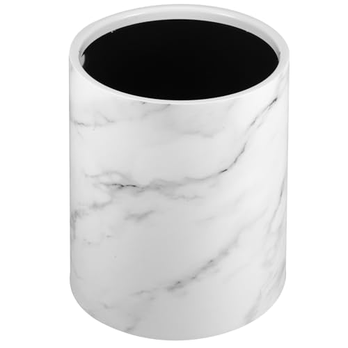 BESPORTBLE Cubo de Basura Jaspeado de Mármol 12l, Bote de Basura Plástico Doble Capa para Cocina, Baño y Oficina, Papelera Moderna para Reciclaje y Hogar