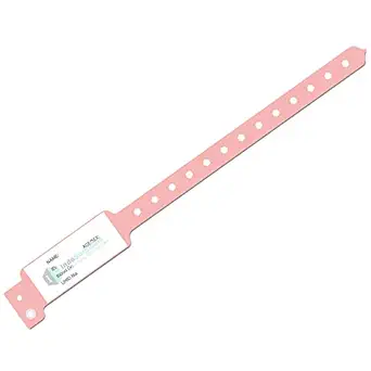 IS IndoSurgicals ID Band for Hospital, Patient Identification Band Adult, PINK Color (Pack of 100 Pcs.)