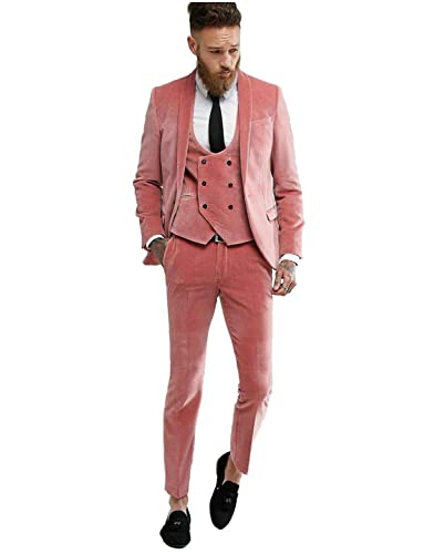 Costume trois pièces en velours homme smoking de mariage chic habillé