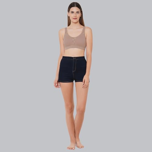 Image of SOIE Women's Full Coverage Minimizer Bra|Non Wired, Non Padded, Triple Layered Cups|Breathable Stretch Cotton with Lace & U-Back Support