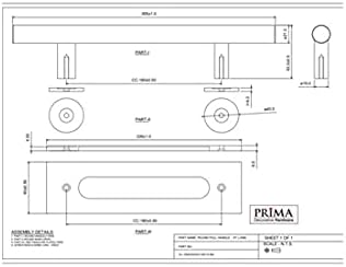 Miniatura 8 de Prima - Tirador decorativo para puerta corrediza y mango empotrado, redondo