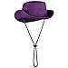Wide Brim Hiking Fishing Safari Boonie Bucket Hats 100% Cotton UV Sun Protection for Men Women Outdoor Activities S/M Purple