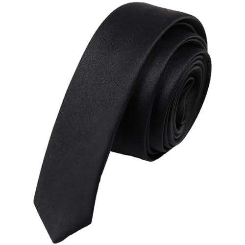 Pineeseatile Corbata, poliéster lazos negros para hombres mujeres 1.2 la corbata delgada lazos delgados para la graduación formal, uniformes escolares y bodas, corbata de cuello