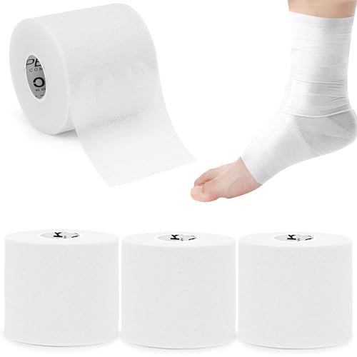 Image of OK TAPE Pre Wrap Tape (4-Rolls, 120 Yards) - Athletic Foam Underwrap for Sports, Protect for Ankles Wrists Hands and Knees, 2.75 Inches - White
