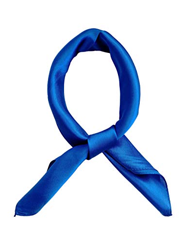 Women’s Solid Color Square Scarf Neckerchief (Royal Blue)