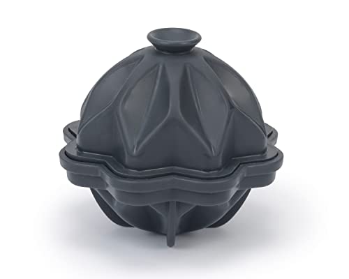 W&P Design Ripple Single Ice Mold, Perfect Etched Sphere, Slow Melting for Whiskey and Cocktails, Food Grade Premium Silicone, Dishwasher Safe, BPA Free (WP-ICE-WAV-CH) - Image 3