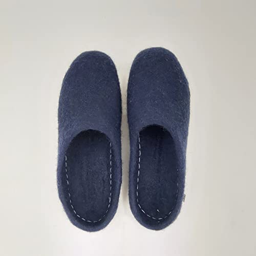 Organic Wool Slippers - Wool Felt Slip-On House Slippers for Women - Indoor/Outdoor Womens Mules Shoes Men2