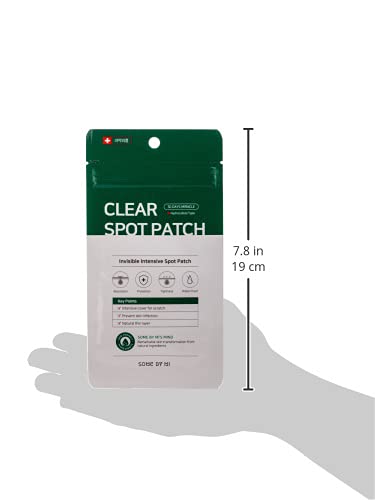 SOME-BY-MI-30Days-Miracle-Clear-Spot-Patch-18ea-10mm9ea12mm9ea SOME BY MI 30 Days Miracle Clear Spot Patch - Pack of 1, 18 Counts, 2 Size(10mm 9Counts, 12mm 9Counts) - Invisible Hydrocolloid Skin Trouble and Pimple Patch with No Irritation - Korean Skin Care