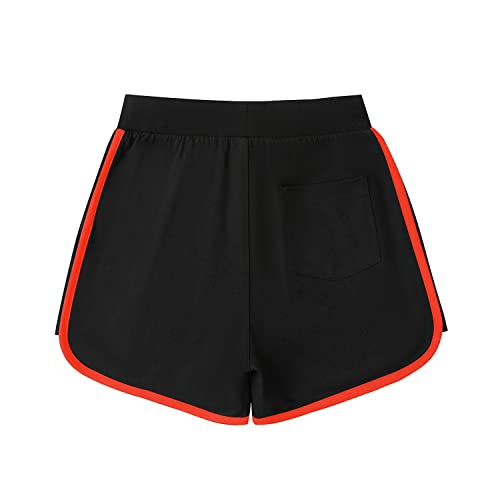 Jiahong Girls Running Shorts Summer Athletic Shorts Cotton Workout Gym Performance Sport Short For Girl(Black-L) #TOP1