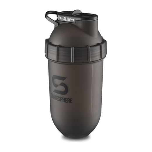 ShakeSphere Tumbler: Protein Shaker Bottle, 24oz ● Capsule Shape Mixing ● Easy Clean Up ● No Blending Ball or Whisk Needed ● BPA Free ● Mix & Drink Shakes, Smoothies, More (Frosted Black)