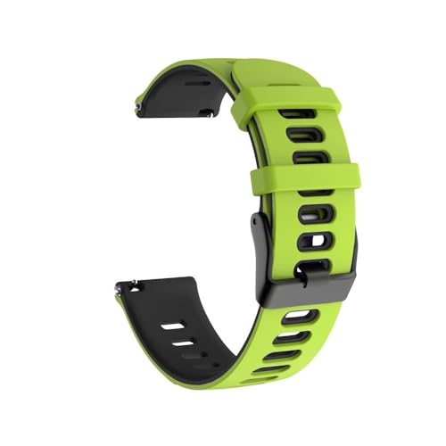 guoren Correa de Silicona de 20mm fit for Garmin Forerunner 165 Vivoactive 5 3 Venu Sq 2 245 645 Approach S12 S40(Green Black)