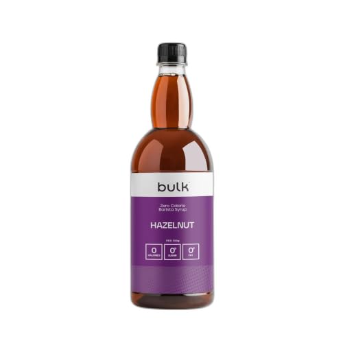 Bulk Sciroppo barista zero calorie, Avellana, 1 Litro, para batidos de proteínas, Sin azúcar, Bajo contenido en grasas, Bajo contenido de calorías, Los embalajes pueden variar