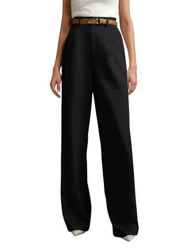 Image of KERI PERRY Trousers for Woman Pants Women's Formal Office Korean | Black Beige Track Pant | Straight | Cotton Spandex Stretchable Trouser | High-Waisted Bottom Wear