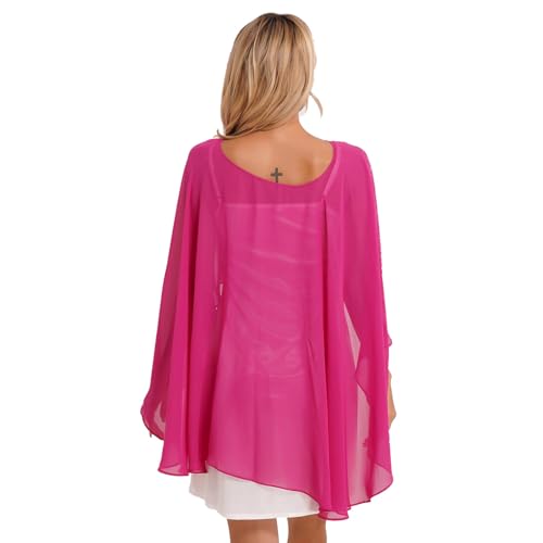 Women's Chiffon Cape Shawls and Wraps for Bridesmaid Wedding Capes Cover Up Evening Dress3