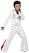 Smiffys 36104L- Traje de Elvis para niños , traje y bufanda, blanco, L - Edad 10-12 años