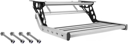 ZMBJ 電動RVステップ/滑り止めキャンピングカー階段 LEDライト付き 折りたたみ式ドロップダウン階段 自動伸縮式ステップ 耐荷重200KG 、トラベルトレーラー用 (単層,光とともに)