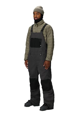 686 Men's Hot Lap Bib - Insulated Thermal Clothing with Horshoe Hem & Adjustable Straps - Water & Weather Resistant - Charcoal Colorblock, Medium