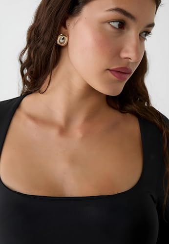 Image of SIGHTBOMB Trapezium Narrow Back Square Neck Microfiber Feather Touch Long Sleeve Cuddle Soft TOP for Women