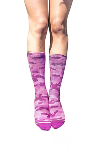 MERGE4 Pink Camo Unisex Crew Sock