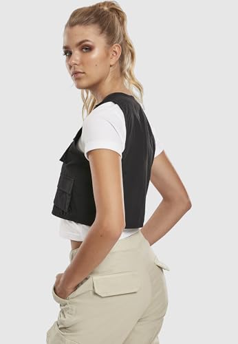 Urban Classics Damen Ladies Short Tactical Vest Jacke, Schwarz, M EU