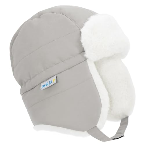 Image of JAN & JUL Waterproof Trapper Hat for Baby and Kids, Insulated Winter Hat with Faux Fur Lining
