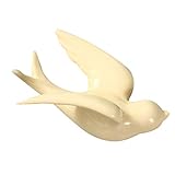 Sewroro Ceramic Wall Mounted Bird Decor Colorful Sparrows Wall Art for Indoor Outdoor Home Decoration 6.49X4.72X3.14 Inches