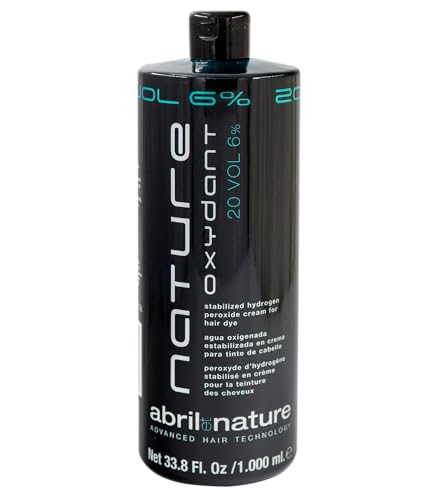 Agua Oxigenada NatureOxy Plex 20 Vol abril et nature para tinte, en crema | Peróxido 6% | Color más permanente, duradero e intenso | Protege y Repara la fibra capilar |1000ml