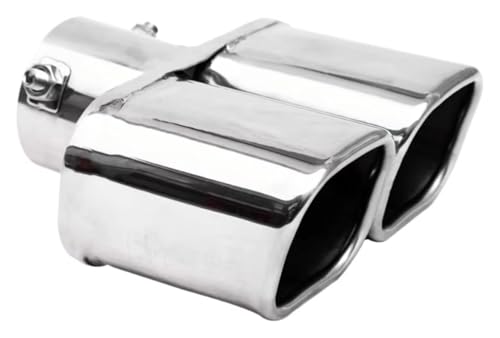 Tuyau d'échappement voiture double sortie carrée 75mm embout silencieux universel